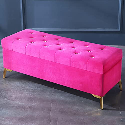 Moderner Samt-Fußstützen-Hocker, luxuriöses Kristallknopf-Polster-Design für Wohnzimmer, Schlafzimmer, Eingangsbereich, Flur von Generisch