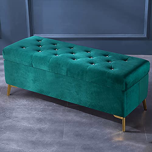 Moderner Samt-Fußstützen-Hocker, luxuriöses Kristallknopf-Polster-Design für Wohnzimmer, Schlafzimmer, Eingangsbereich, Flur von Generisch