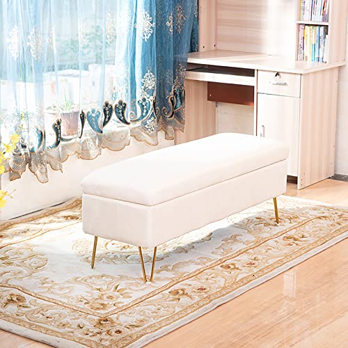 Moderner Samt-Ottomane mit gestepptem Design, weißer gepolsterter Pouf für Eingangsbereich oder Wohnzimmer, 78,9 x 40,6 x 43,2 cm, stilvolles und funktionales Möbelstück Moderner Samt-Ottomane mit gestepptem Design, weißer gepolsterter Pouf für Eingangsbereich oder Wohnzimmer, 78,9 x 40,6 x 43,2 cm, stilvolles und funktionales Möbelstück von Generisch