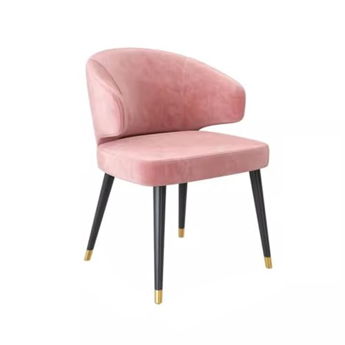 Moderner Samt-gepolsterter Esszimmerstuhl mit ergonomischem Design, rosa Akzentstuhl für Schlafzimmer, Lounge oder Küche, Ecke, stilvoller Schminkstuhl für Damen von Generisch