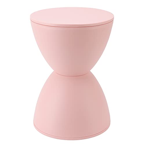 Moderner Sanduhr-Hocker – nordischer Stil, runder Sitz aus Kunststoff für Badezimmer und Ankleidezimmer, schicke rosa Haushaltsmöbel Moderner Sanduhr-Hocker – nordischer Stil, runder Sitz aus Kunststoff für Badezimmer und Ankleidezimmer, schicke rosa Haushaltsmöbel von Generisch
