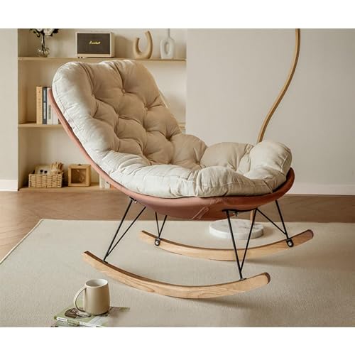 Moderner Schaukelstuhl aus Samt für Wohnzimmer und Schlafzimmer, Braun von Generisch