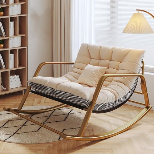 Moderner Schaukelstuhl für Schlafzimmer, Kinderzimmer & Terrasse, gepolsterter Loungesessel mit Armlehnen, Relaxliege für Balkonmöbel, stilvolles und komfortables Design von Generisch