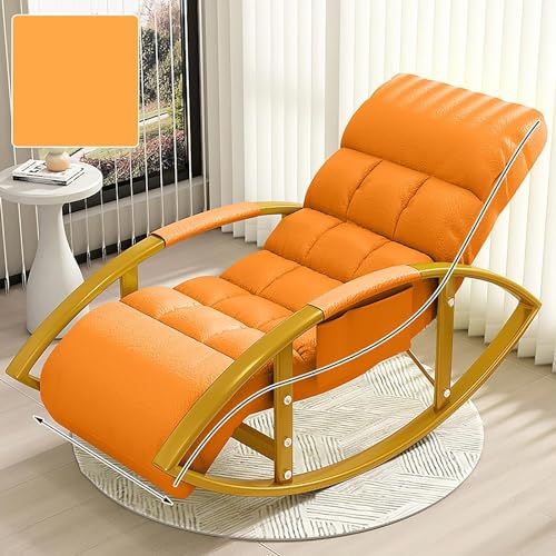 Moderner Schaukelstuhl mit Verstellbarer Rückenlehne und Fußstütze, übergroße Liege für Wohnzimmer und Terrasse, bequemes Loungesessel-Set Moderner Schaukelstuhl mit Verstellbarer Rückenlehne und Fußstütze, übergroße Liege für Wohnzimmer und Terrasse, bequemes Loungesessel-Set von Generisch