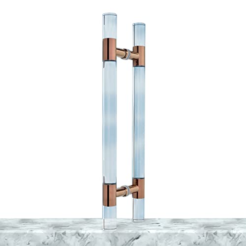 Moderner Scheunentürgriff für französische und Duschtüren, doppelseitig, H-Form, inkl. Schrauben, schlankes Design für einfachen Zugriff, 6,245,9 cm, transparentes Acryl Moderner Scheunentürgriff für französische und Duschtüren, doppelseitig, H-Form, inkl. Schrauben, schlankes Design für einfachen Zugriff, 6,245,9 cm, transparentes Acryl von Generisch
