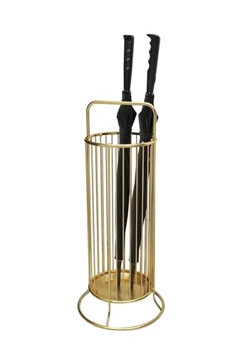 Moderner Schirmständer aus Metall mit erhöhtem Boden – stilvoller Regenschirmhalter für den Innenbereich für Zuhause und Büro, Dekoration, Veranda-Nizer (Gold) von Generisch