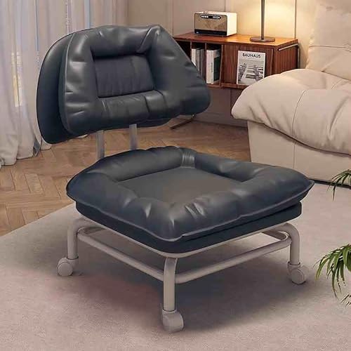 Moderner Schminkstuhl, Leder-Pouf, Fußhocker, kleiner Ottomane für Badezimmer, Schlafzimmer, Wohnzimmer, Couchtisch, Schuhwechselhocker, stilvoll und vielseitig, weißes Dekor von Generisch