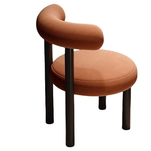 Moderner Schminkstuhl für Mädchenzimmer und Schminktisch, Orange Samt Nagelhocker von Generisch
