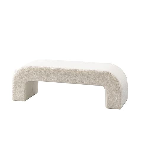 Moderner Schminkstuhl mit Holzbeinen, Fußstütze für Waschtisch, Wohnzimmer, Eingang, Büro - Extra Bank Hocker (80cm) von Generisch
