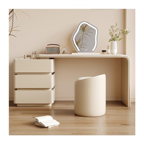 Moderner Schminktisch mit LED-Spiegel und Stuhl, Schminktisch-Set mit 3 Schubladen, stilvolles und schlichtes Design, perfekt für Frauen und Mädchen, ideal für Schlafzimmer oder Schönheitsraum von Generisch