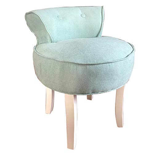 Moderner Schminktisch mit niedriger Rückenlehne und hochelastischem Schwammsitz und weißen Beinen aus Gummibaumholz, ideal für Lounge oder Schlafzimmer von Generisch