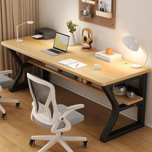 Moderner Schreibtisch – Computertisch aus Holz mit Kabelmanagement und 1 Ablage, ideal für Heimbüro und Arbeitszimmer von Generisch