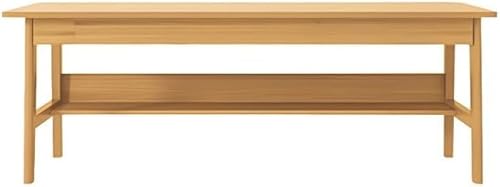 Moderner Schreibtisch aus Holz, H-Form, 120,7 cm, Bürotisch, Arbeitsstation mit natürlichen Regalen, ideal für Studenten und Heimbüros, keine Stühle im Lieferumfang enthalten von Generisch