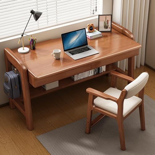 Moderner Schreibtisch aus Holz mit Schubladen und Bücherregal, platzsparender Computer-Arbeitsplatz zum Lernen und Schreiben Moderner Schreibtisch aus Holz mit Schubladen und Bücherregal, platzsparender Computer-Arbeitsplatz zum Lernen und Schreiben von Generisch