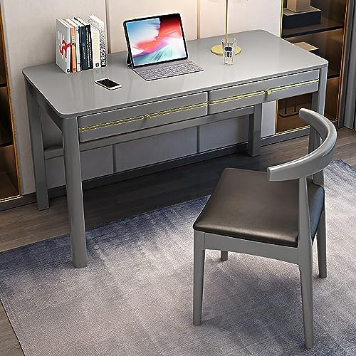 Moderner Schreibtisch aus massivem Eichenholz mit 2 Schubladen, stabiler Computertisch mit großer Oberfläche für Home Office und Arbeitszimmer Moderner Schreibtisch aus massivem Eichenholz mit 2 Schubladen, stabiler Computertisch mit großer Oberfläche für Home Office und Arbeitszimmer von Generisch