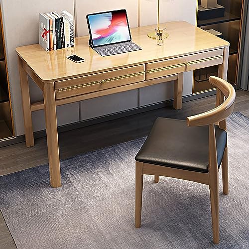 Moderner Schreibtisch aus massivem Eichenholz mit 2 Schubladen, stabiler Computertisch mit großer Oberfläche für Home Office und Arbeitszimmer Moderner Schreibtisch aus massivem Eichenholz mit 2 Schubladen, stabiler Computertisch mit großer Oberfläche für Home Office und Arbeitszimmer von Generisch