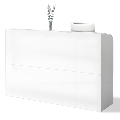 Moderner Schreibtisch aus weißem Holz für Büros, Geschäfte und Studios, 160 x 50 x 110 cm, modernes Design, stilvoller Kundenservice, elegante Empfangsmöbel Moderner Schreibtisch aus weißem Holz für Büros, Geschäfte und Studios, 160 x 50 x 110 cm, modernes Design, stilvoller Kundenservice, elegante Empfangsmöbel von Generisch