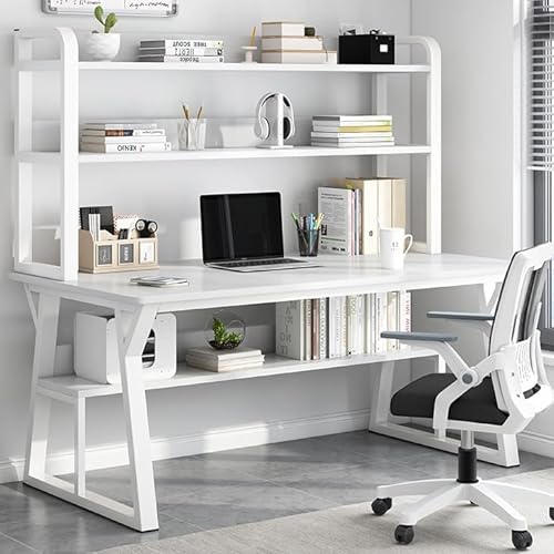 Moderner Schreibtisch mit Ablagen und Bücherregal – stabiler Metallrahmen, einfaches Schreiben und Lernen, Arbeitsplatz für Zuhause, Büro, platzsparendes Design für Produktivität Moderner Schreibtisch mit Ablagen und Bücherregal – stabiler Metallrahmen, einfaches Schreiben und Lernen, Arbeitsplatz für Zuhause, Büro, platzsparendes Design für Produktivität von Generisch