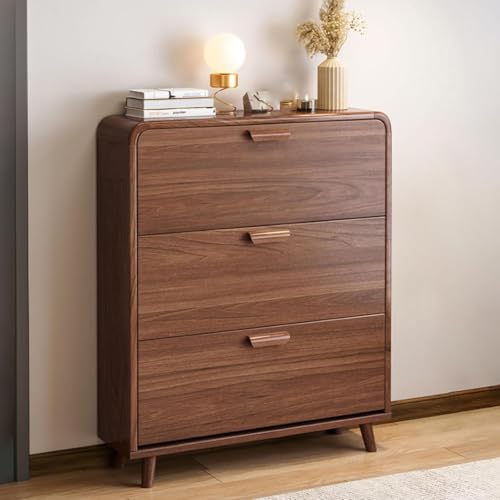 Moderner Schuhschrank aus Holz mit Kippwürfel-Design für Flur und Wohnzimmer, 60 x 17 x 119 cm, Braun Moderner Schuhschrank aus Holz mit Kippwürfel-Design für Flur und Wohnzimmer, 60 x 17 x 119 cm, Braun von Generisch