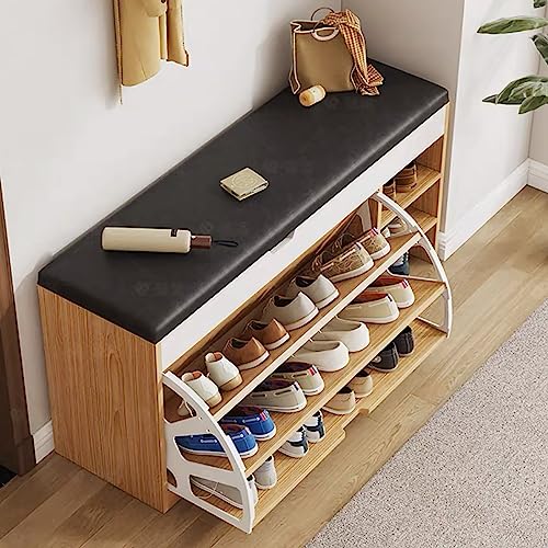 Moderner SchuhschrankStilvolle Eingangsbank mit Klapptüren, perfekt für Schlafzimmer und Wohnzimmer, platzsparendes Schuhregal für den Flur von Generisch