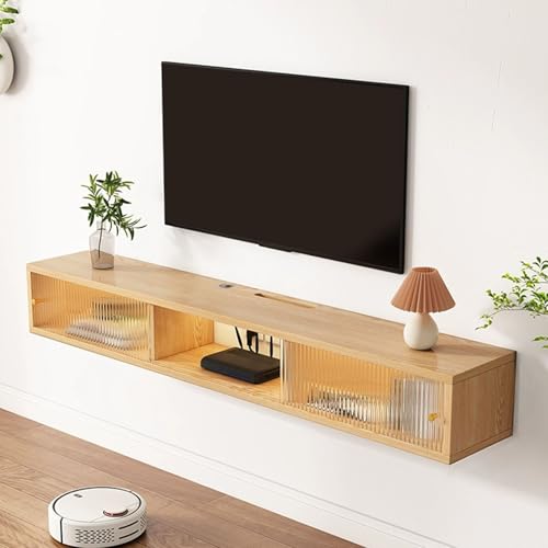 Moderner Schwebender Fernsehschrank mit Schiebetür, Wohnwand mit Offenem Stauraum, Schwebende Fernsehtisch for Wohnzimmer und Schlafzimmer Moderner Schwebender Fernsehschrank mit Schiebetür, Wohnwand mit Offenem Stauraum, Schwebende Fernsehtisch for Wohnzimmer und Schlafzimmer von Generisch