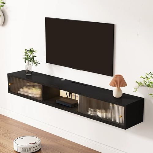 Moderner Schwebender Fernsehschrank mit Schiebetür, Wohnwand mit Offenem Stauraum, Schwebende Fernsehtisch for Wohnzimmer und Schlafzimmer Moderner Schwebender Fernsehschrank mit Schiebetür, Wohnwand mit Offenem Stauraum, Schwebende Fernsehtisch for Wohnzimmer und Schlafzimmer von Generisch