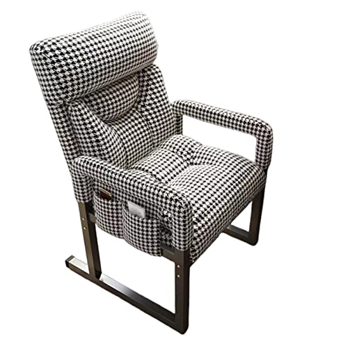 Moderner Sessel mit Flügellehne, Loungesessel für ältere Menschen, Anti-Sturz-Design, kleiner Computer-Heimstuhl mit Fußstütze, stilvoller Wohnzimmer-Kuschelstuhl (Gittermuster) von Generisch