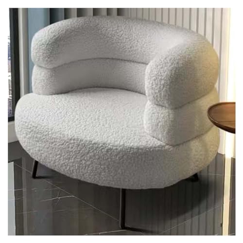 Moderner Sherpa-Sessel für Wohnzimmer & Schlafzimmer, mit gebogener Rückenlehne, bequeme Lese-Couch für Salon und Büro von Generisch