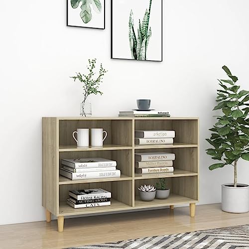 Moderner Sideboard Konsolentisch aus Holz mit Ablageablage für Wohnzimmer Braun Finish von Generisch