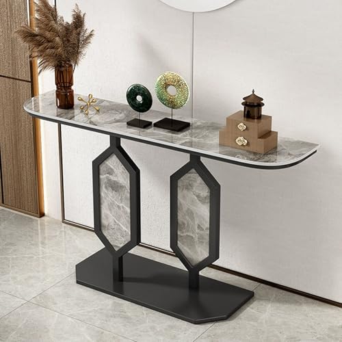 Moderner Sofa-Konsolentisch, stabiler Rockboard-Desktop, platzsparender Eingangstisch mit schlankem Metallrahmen, ideal für kompakte Wohnbereiche Moderner Sofa-Konsolentisch, stabiler Rockboard-Desktop, platzsparender Eingangstisch mit schlankem Metallrahmen, ideal für kompakte Wohnbereiche von Generisch