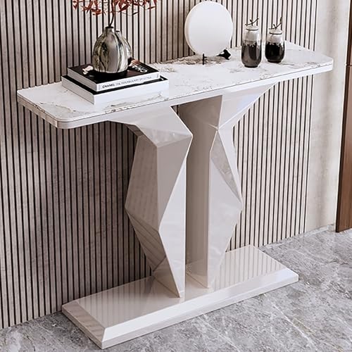 Moderner Sofatisch aus Schiefer mit Metallfuß, stilvoller dekorativer Foyertisch für Wohnzimmer, Schlafzimmer, Flur von Generisch