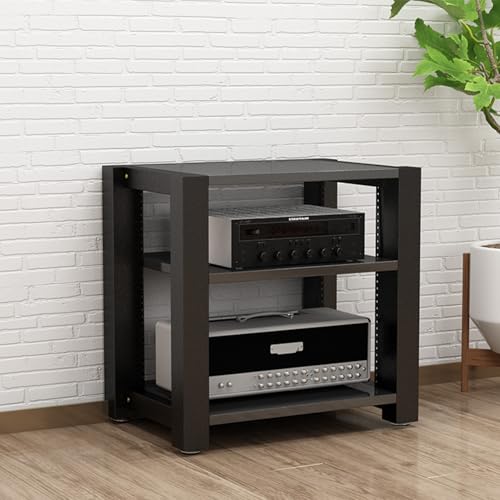 Moderner Stereo-Schrank mit verstellbarer Höhe, AV-Media-Ständer für Plattenspieler, AV-Schrank mit Audio-Komponenten-Rack, CD-Audio-Rack, Turm-Halterung, Schwarz, 60 x 60 cm Moderner Stereo-Schrank mit verstellbarer Höhe, AV-Media-Ständer für Plattenspieler, AV-Schrank mit Audio-Komponenten-Rack, CD-Audio-Rack, Turm-Halterung, Schwarz, 60 x 60 cm von Generisch