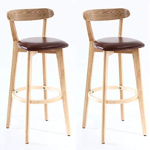 Moderner Stil Massivholz Barhocker 2er Set mit Rückenlehnen und Fußstützen für Küche Theke Insel Frühstücksbar Höhenverstellbare Barstühle Moderner Stil Massivholz Barhocker 2er Set mit Rückenlehnen und Fußstützen für Küche Theke Insel Frühstücksbar Höhenverstellbare Barstühle von Generisch