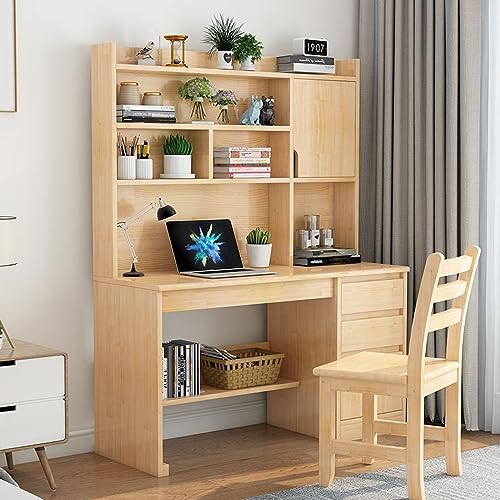 Moderner Studententisch/Arbeitstisch mit 3 Schubladen & Regal - Holzschreibtisch Computertisch für Home Office von Generisch
