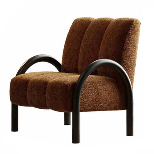 Moderner Stuhl Chenille-Stoff Loungesessel Gepolsterter Weicher Sessel für Wohnzimmer Schlafzimmer Empfangsraum Orange von Generisch