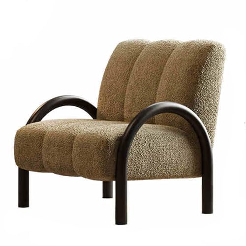 Moderner Stuhl mit weicher Chenille-Stoffpolsterung, stilvoller Loungesessel für Wohnzimmer, Schlafzimmer oder Empfangsbereich, bequemer Sessel in brauner Farbe von Generisch
