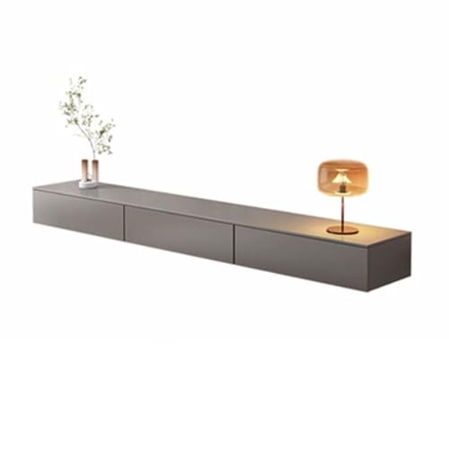 Moderner TV-Schrank zur Wandmontage, schwimmendes Entertainment-Center mit Stauraum, luxuriöser TV-Ständer mit WiFi-Router-Regal, stilvolle Medienkonsole für Wohnzimmer, platzsparendes Design von Generisch