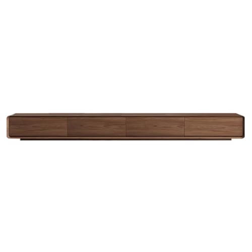 Moderner TV-Ständer mit 2 Schubladen, stilvolle Unterhaltungs-Medienkonsole für Wohnzimmer und Schlafzimmer, braunes Finish, platzsparendes Design (200 x 24 x 24 cm) von Generisch