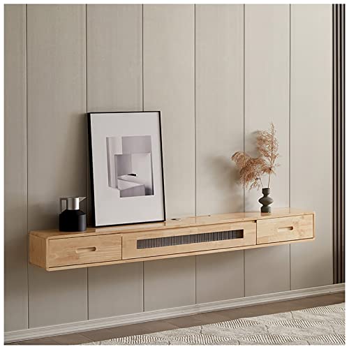 Moderner TV-Ständer mit Wandschrank und schwebendem Schreibtisch-Aufbewahrungsstall für Zuhause und Büro, Beige, 180 cm von Generisch