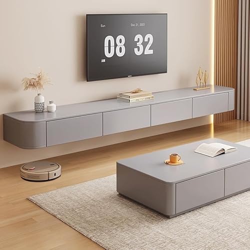 Moderner TV-Ständer zur Wandmontage, Multimedia-Unterhaltungskonsole, geräumige 160 cm große Aufbewahrungsbank für Wohnzimmer und Büro, grau. Schlankes Design, maximiert Platz Moderner TV-Ständer zur Wandmontage, Multimedia-Unterhaltungskonsole, geräumige 160 cm große Aufbewahrungsbank für Wohnzimmer und Büro, grau. Schlankes Design, maximiert Platz von Generisch