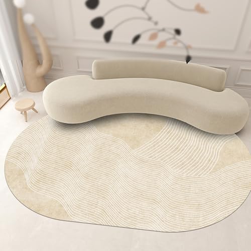 Moderner Teppich mit geometrischen Streifen, cremefarben, 150 x 200 cm, perfekt für Wohnzimmer und Schlafzimmer, weicher niedriger Flor, stilvolle Heimdekoration, modernes Design Moderner Teppich mit geometrischen Streifen, cremefarben, 150 x 200 cm, perfekt für Wohnzimmer und Schlafzimmer, weicher niedriger Flor, stilvolle Heimdekoration, modernes Design von Generisch
