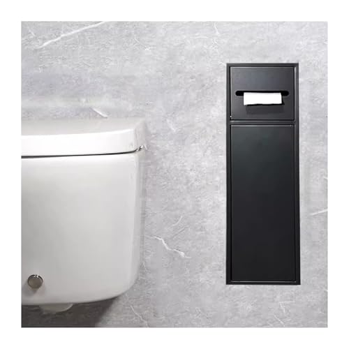 Moderner Toilettenpapierhalter aus Edelstahl für Badezimmer, Aufbewahrungsregal, Wandmontage, versenktes Regal für WC-Bürste, ideal für Badezimmer, Hotel, Schwarz Moderner Toilettenpapierhalter aus Edelstahl für Badezimmer, Aufbewahrungsregal, Wandmontage, versenktes Regal für WC-Bürste, ideal für Badezimmer, Hotel, Schwarz von Generisch