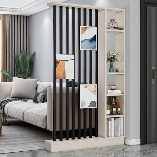 Moderner Wand-Raumteiler – Beige-Schwarz, Aufbewahrungsschrank und Bücherregal-Bildschirm mit Regalen, hohe Sichtschutzwand für Heimbüro oder Wohnheim, 120 x 24 x 200 cm Moderner Wand-Raumteiler – Beige-Schwarz, Aufbewahrungsschrank und Bücherregal-Bildschirm mit Regalen, hohe Sichtschutzwand für Heimbüro oder Wohnheim, 120 x 24 x 200 cm von Generisch