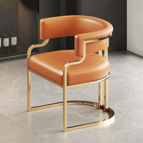 Moderner Wannenstuhl, Polstersessel für Wohnzimmer und Esszimmer, Gäste-Empfangsstuhl mit goldenen Metallbeinen von Generisch