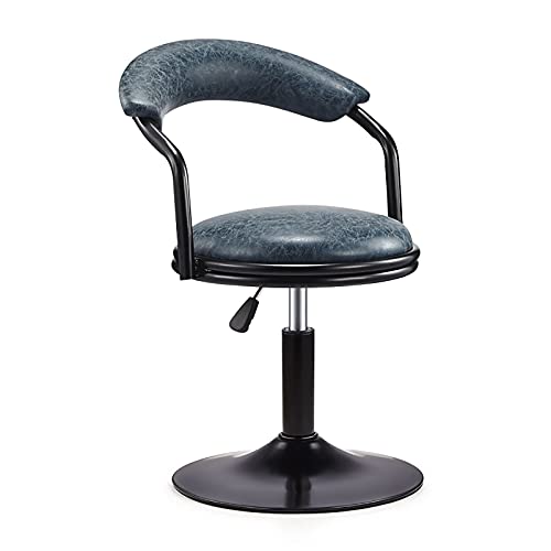 Moderner blauer Barhocker, höhenverstellbar, mit Rückenlehne und Sitz, für Esszimmer, Hausbar oder Küche, Theke, Barhocker (Größe: 40 - 55 cm) von Generisch
