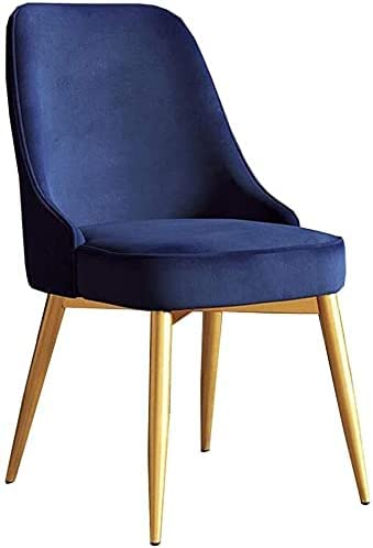 Moderner blauer Esszimmerstuhl mit Rückenlehne und goldfarbenen Metallbeinen, bequemer Freizeit-Kaffeesessel für Esszimmer Moderner blauer Esszimmerstuhl mit Rückenlehne und goldfarbenen Metallbeinen, bequemer Freizeit-Kaffeesessel für Esszimmer von Generisch