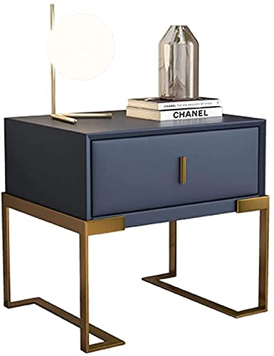 Moderner blauer Nachttisch mit 2 Schubladen, stilvoller Wohnzimmer-Beistelltisch, Edelstahlbeine, vielseitiger Nachttisch für Schlafzimmer & Couchtisch Moderner blauer Nachttisch mit 2 Schubladen, stilvoller Wohnzimmer-Beistelltisch, Edelstahlbeine, vielseitiger Nachttisch für Schlafzimmer & Couchtisch von Generisch