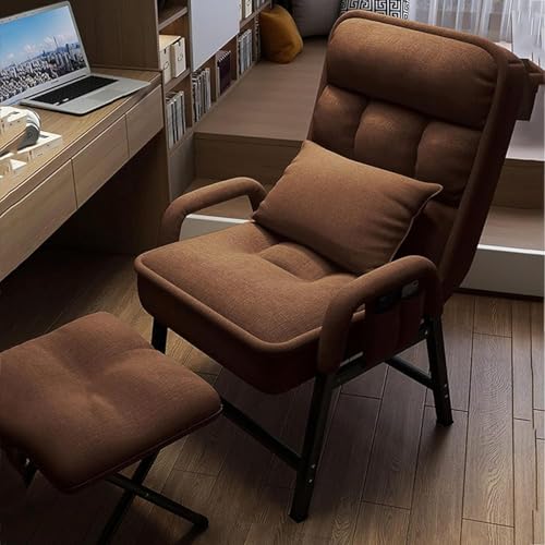 Moderner brauner Relaxsessel mit Fußhocker für Wohnzimmer TV Sessel mit Liegefunktion Perfekter Lesesessel für Schlafzimmer von Generisch