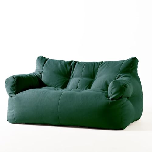 Moderner dunkelgrüner Doppel-Sofa-Sitzsack für Schlafzimmer, Wohnzimmer und Balkon, schlichtes Design (ohne Füllstoffe) von Generisch