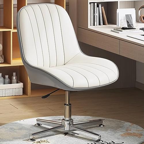 Moderner ergonomischer Büro-Schreibtischstuhl ohne Armlehne mit Drehfuß und PU-Leder-Polsterung von Generisch